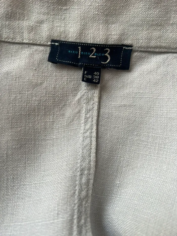 Veste en lin bleue et blanche 123 - photo numéro 9