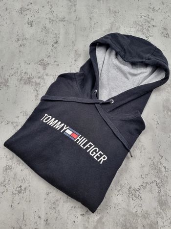 Sweat à capuche Tommy Hilfiger – Bicolore noir et gris – Taille S/36 Femmes