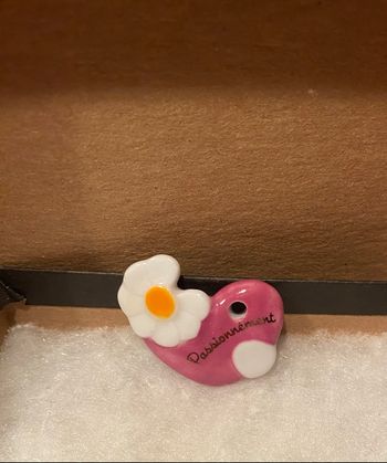 Collection de feves pendentif porcelaine or et argent 