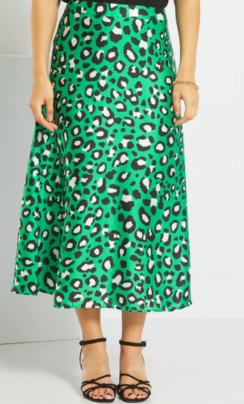 Jupe satinée léopard vert KIABI