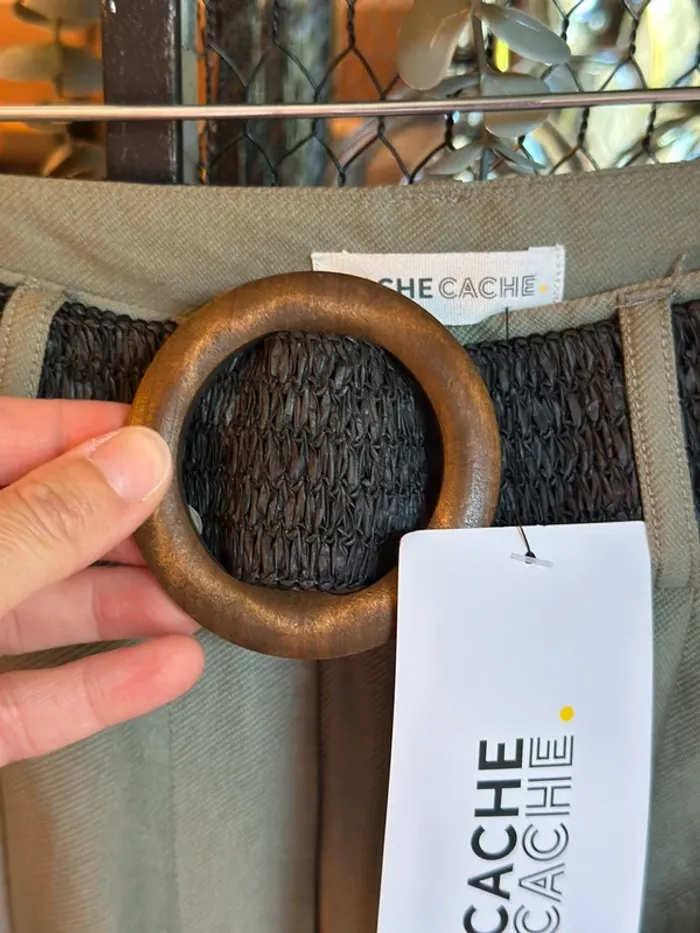 Pantalon cargo kaki jambes larges t.34 Cache-Cache neuf - photo numéro 8