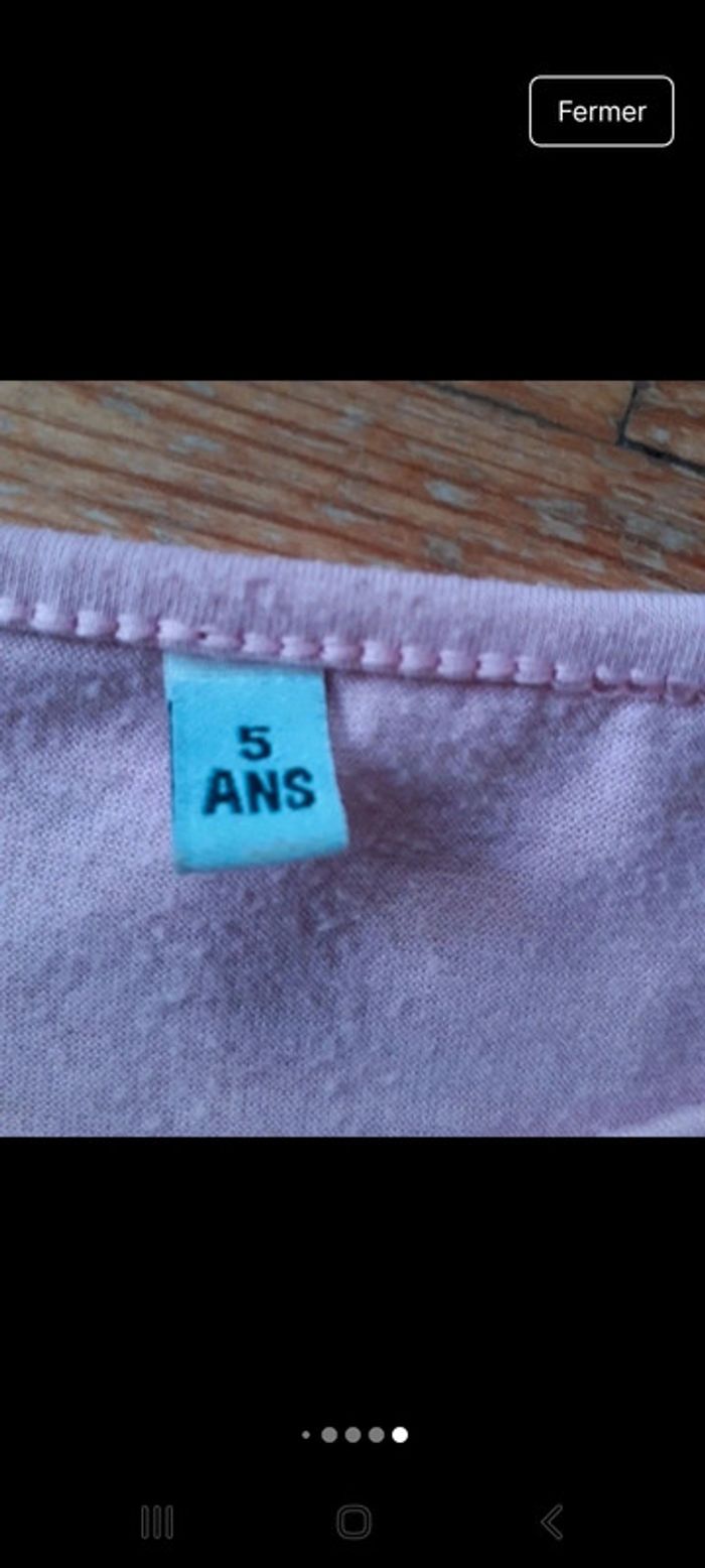 T-shirt fille rose asymétrique - photo numéro 6