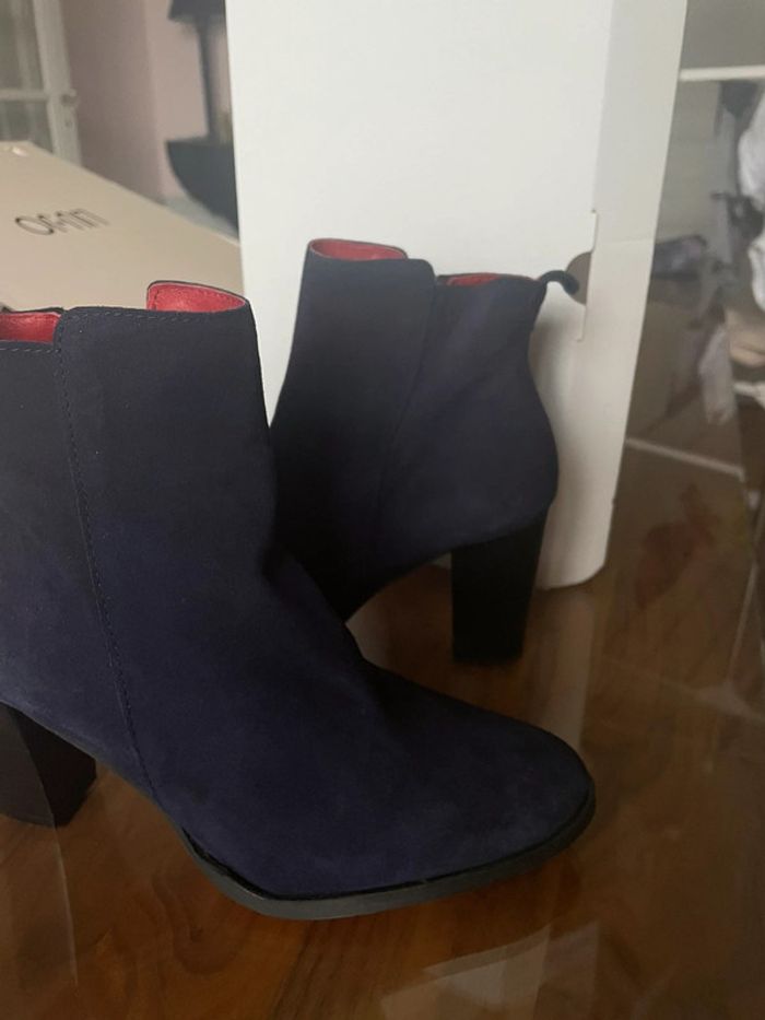 Bottines daim bleues Alejandra Cuplé