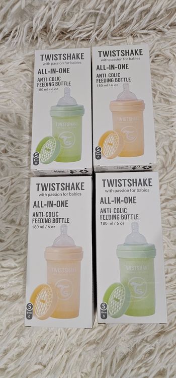 Lot de 4 biberons anticoliques Twistshake neufs
