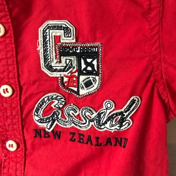 Chemise rouge New Zélande rugby 4 ans