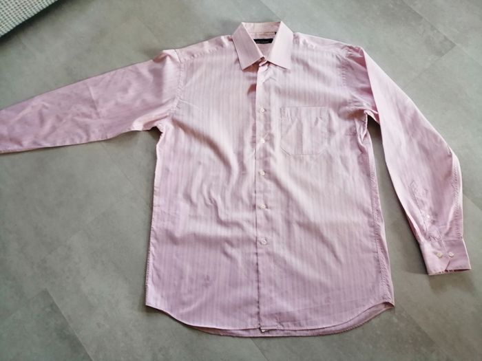 chemise manches longues à rayures rose et blanche 40 Pierre Clarence - photo numéro 2