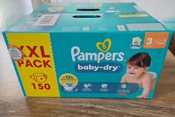 Couches pampers baby dry taille 3 - pack xxl 150