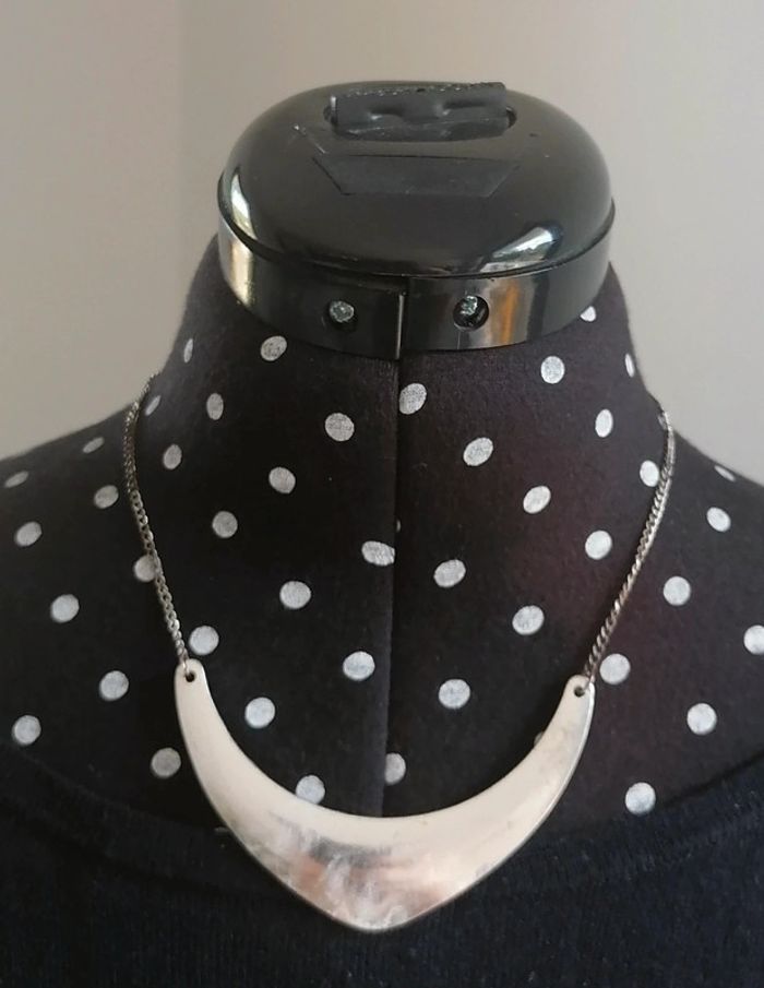 Lot de 2 collier métal argenté violet irisé perles de verre - photo numéro 7