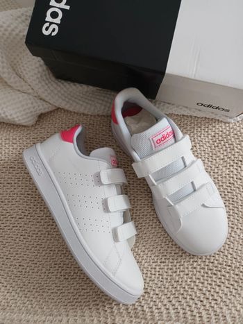 Paire de baskets à scratchs Adidas blanc & rose neuves dans leur boîte d'origine 🏷