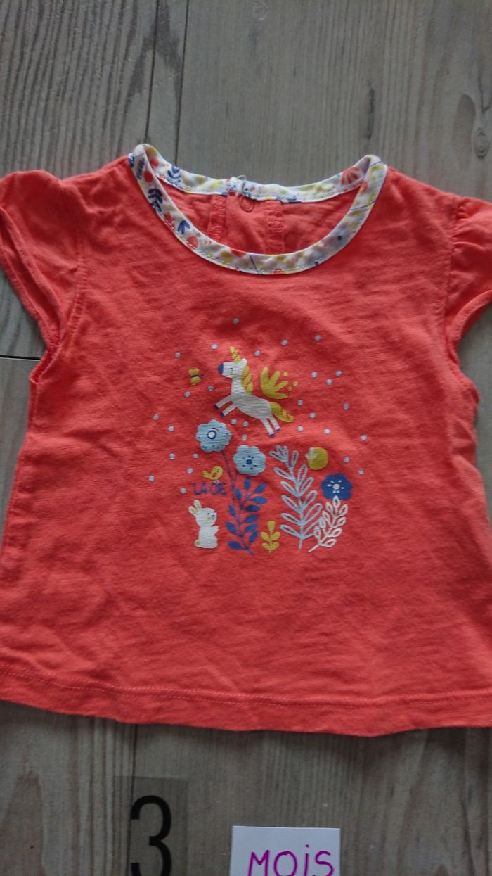 Tee shrit bébé fille 3 mois - photo numéro 2
