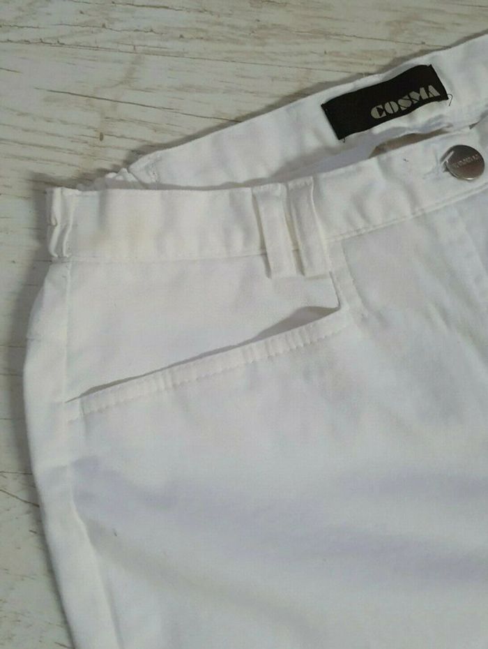 Beau pantalon blanc taille élastique coté T: 38 - photo numéro 5
