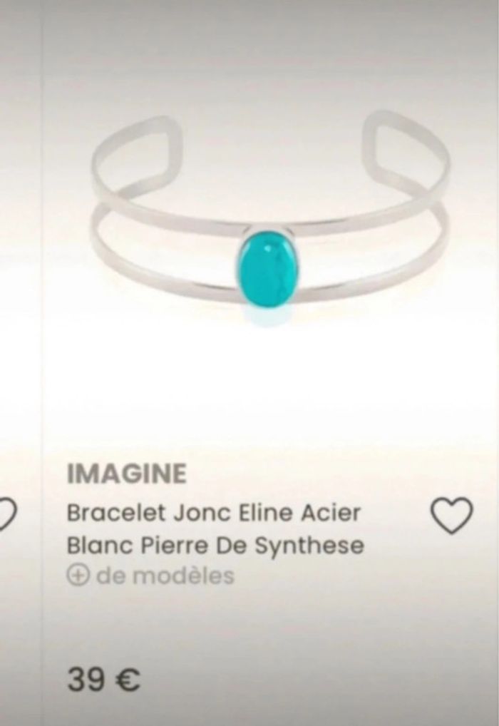 Bracelet jonc Éline en acier et pierre de synthèse - photo numéro 6