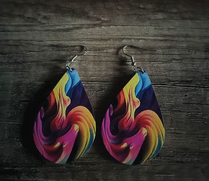 Boucles d'oreilles gouttes d'eau. - photo numéro 2
