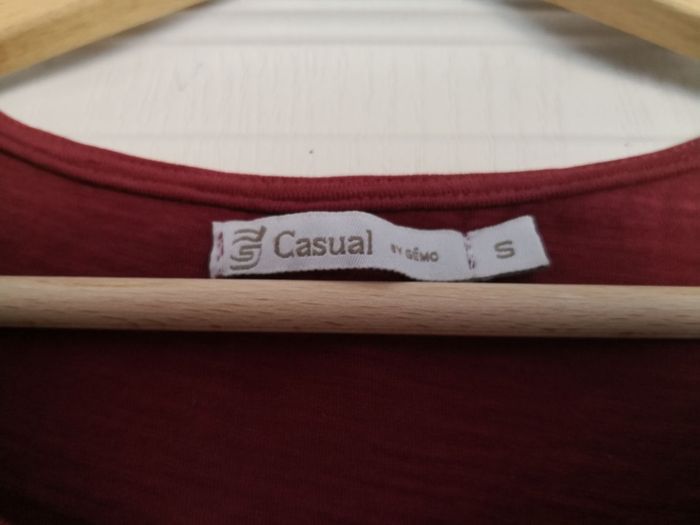 Tee-shirt femme, coloris bordeaux, taille S, Marque Gémo - photo numéro 3