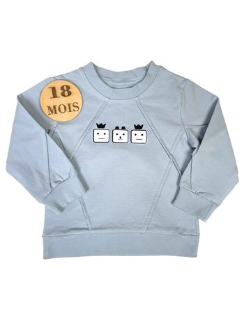 Sweat fin, bleu-gris, mixte