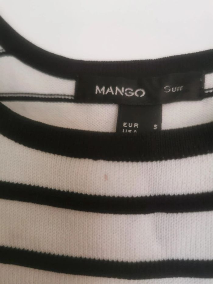 Robe rayée noir et blanc Mango - photo numéro 4