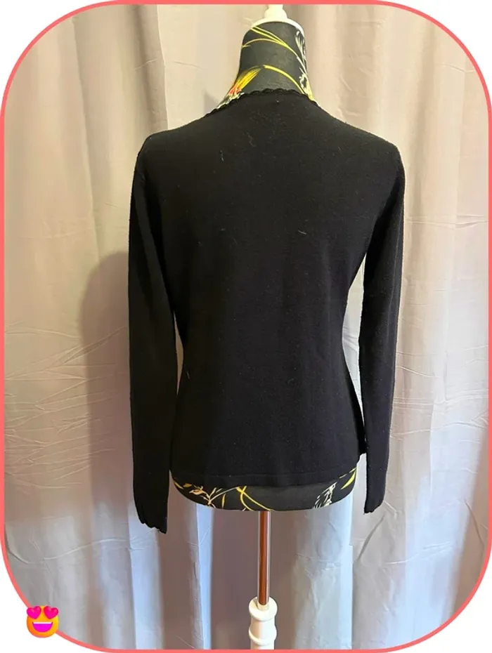 Joli pull noir Debbie Morgan avec col décoratif - Taille S/M - photo numéro 3