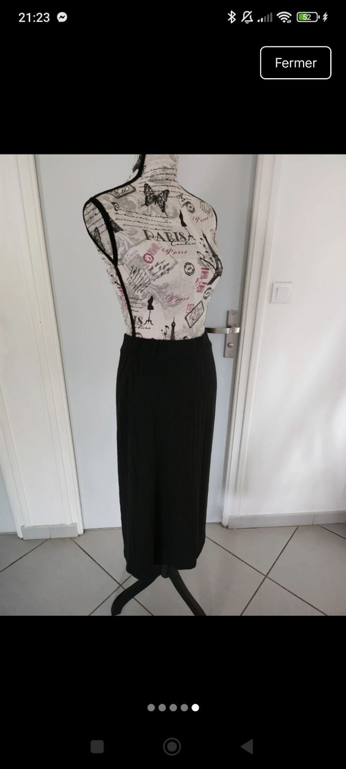 🌸Jupe longue plissée noire Taille Unique🌸 - photo numéro 2
