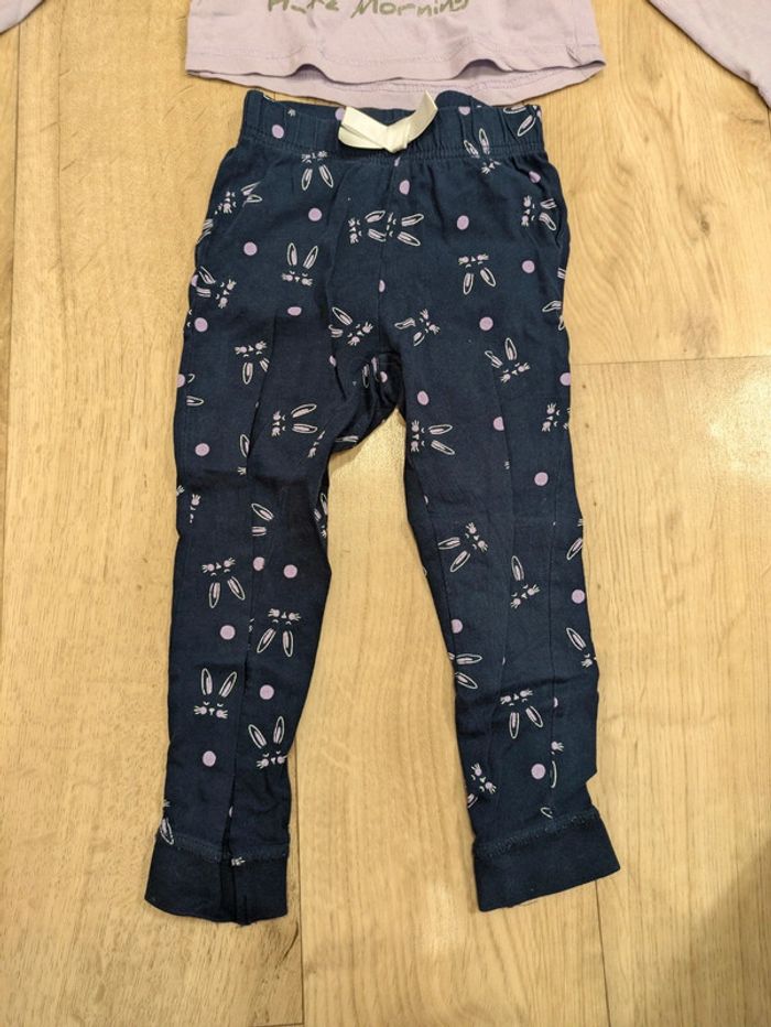 Pyjama 2 pièces Marine et Violet 2ans 92cm - photo numéro 2