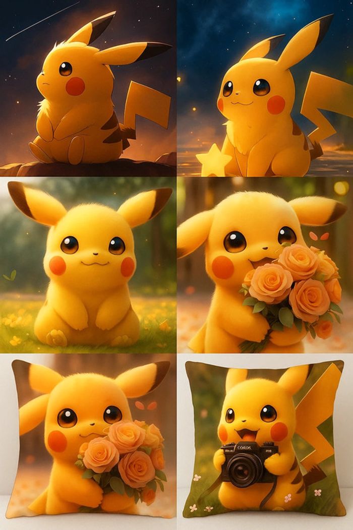 Lot de 6 housses d’oreiller Pikachu 50x50 neuves - Déco mignonne & geek 💛