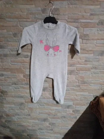 Pyjama velours gris 6M