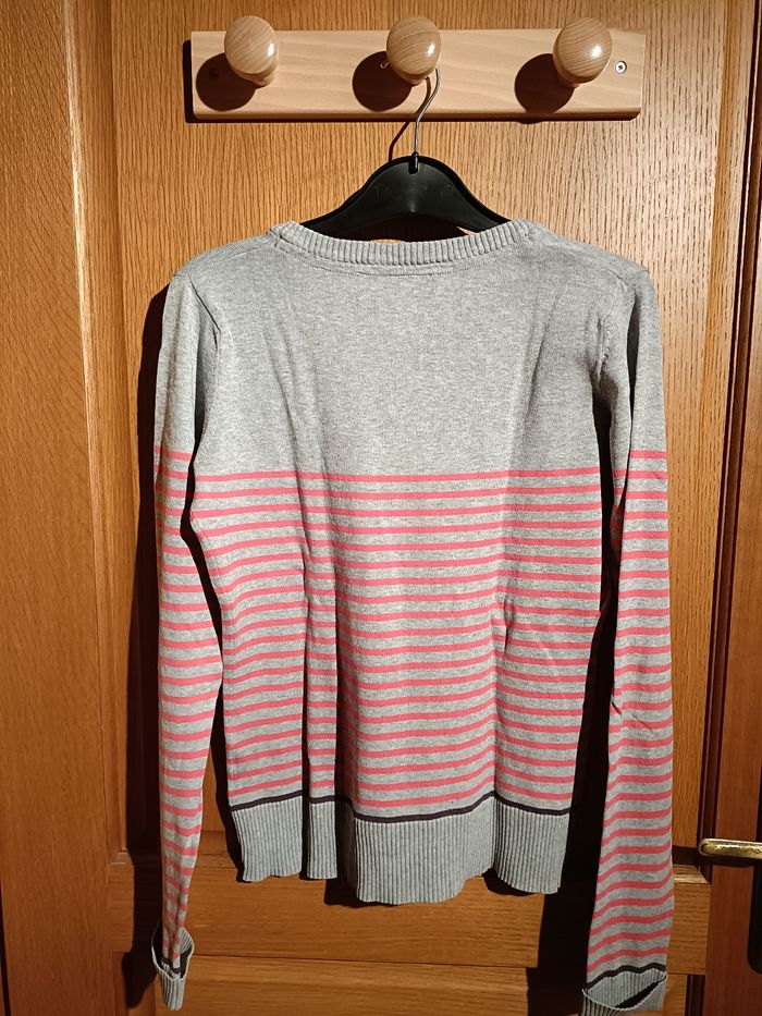 Pull gris a rayures - photo numéro 3