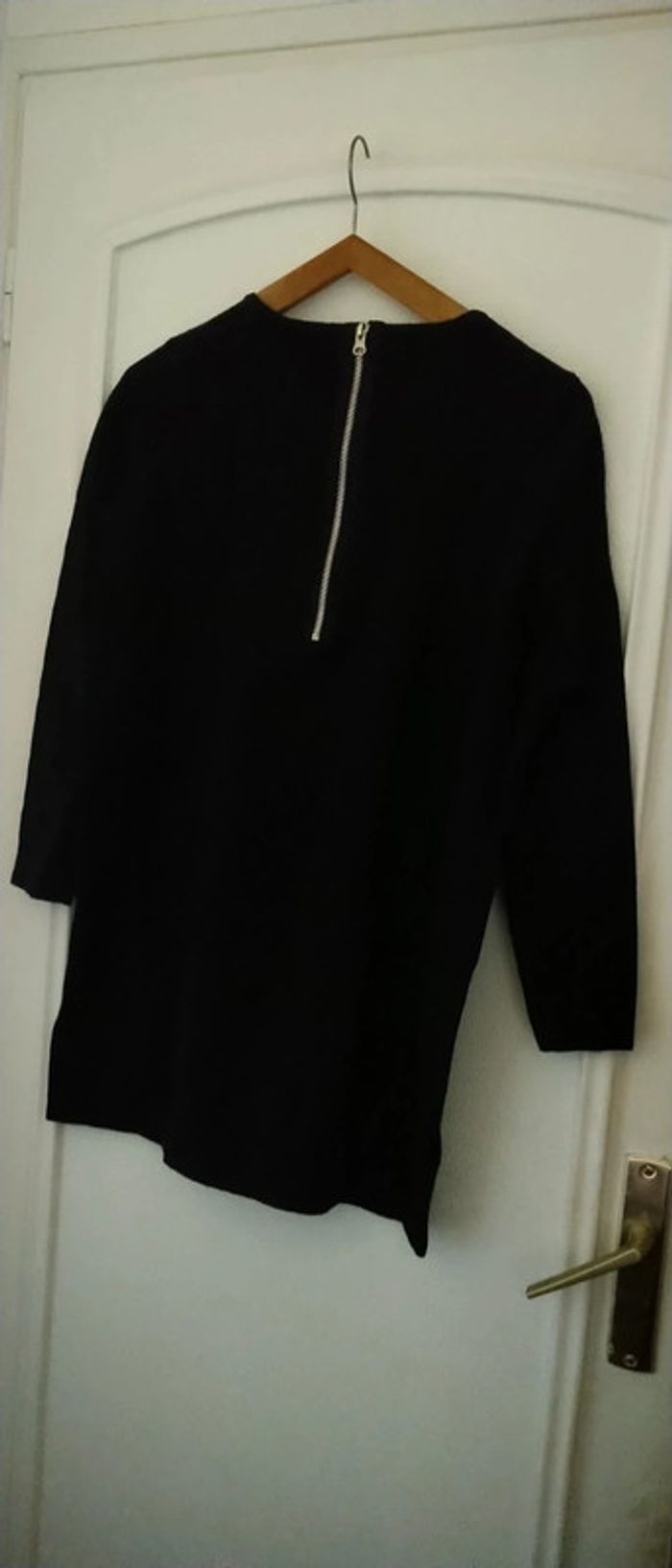 Pull long fermeture éclair au dos noir femme S mango - photo numéro 4