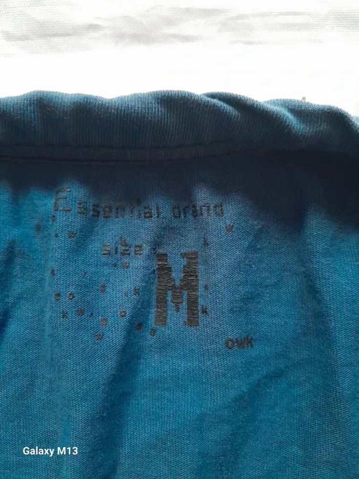 Tee shirt homme bleu col avec bouton OWK taille M - photo numéro 2