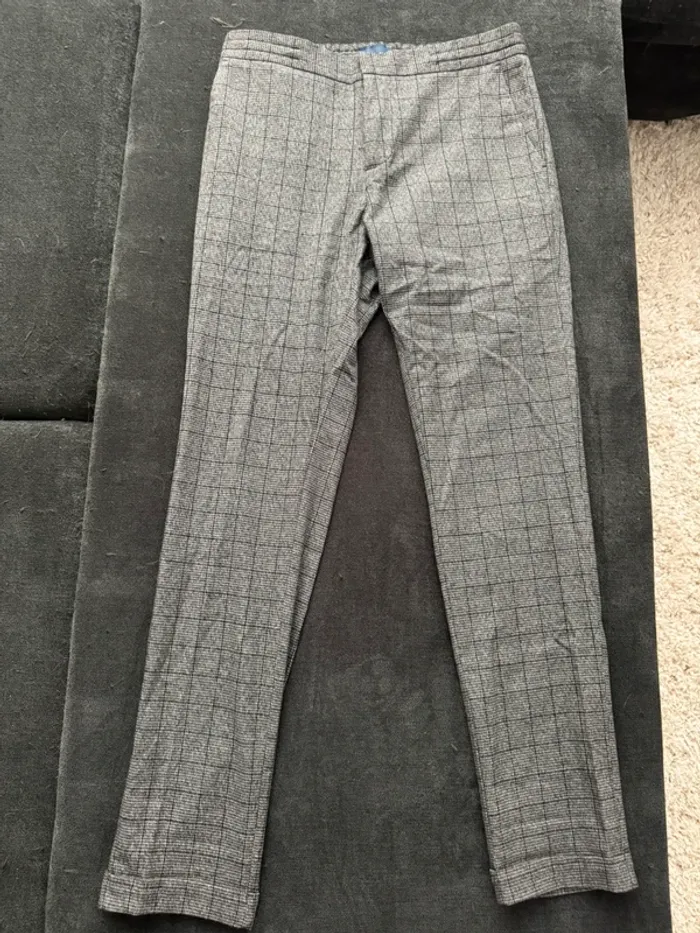 Pantalon devred homme à carreaux gris