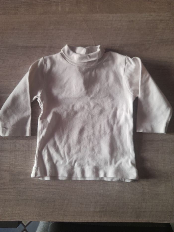 T-shirt col roulé blanc Kitchoun 9 mois