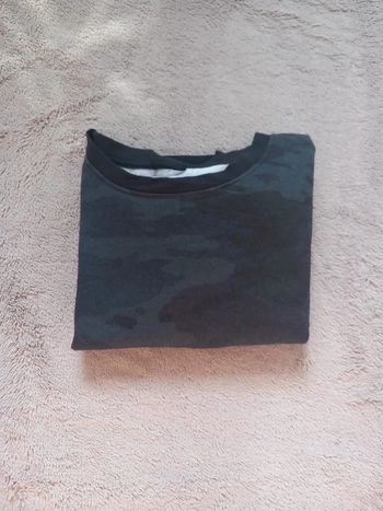 Sweat crop top Vintage motif camo Noir Victoria sport