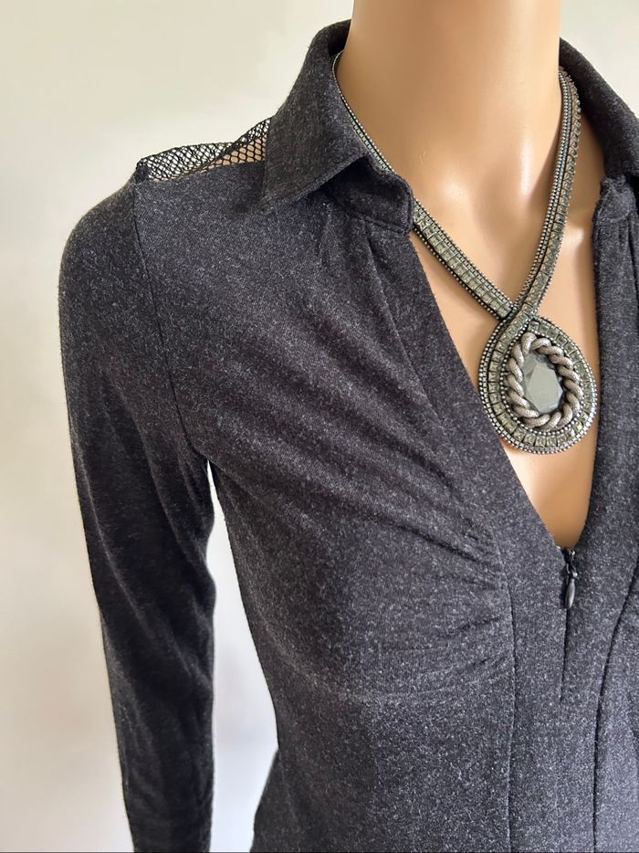 Pull gris foncé à manches longues Morgan taille XS TBE - photo numéro 4