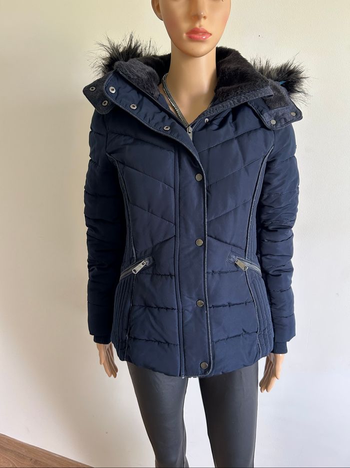 Doudoune bleue marine avec capuche Tom Tailor taille S TBE - photo numéro 4