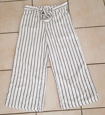 Jupe culotte rayée avec ceinture