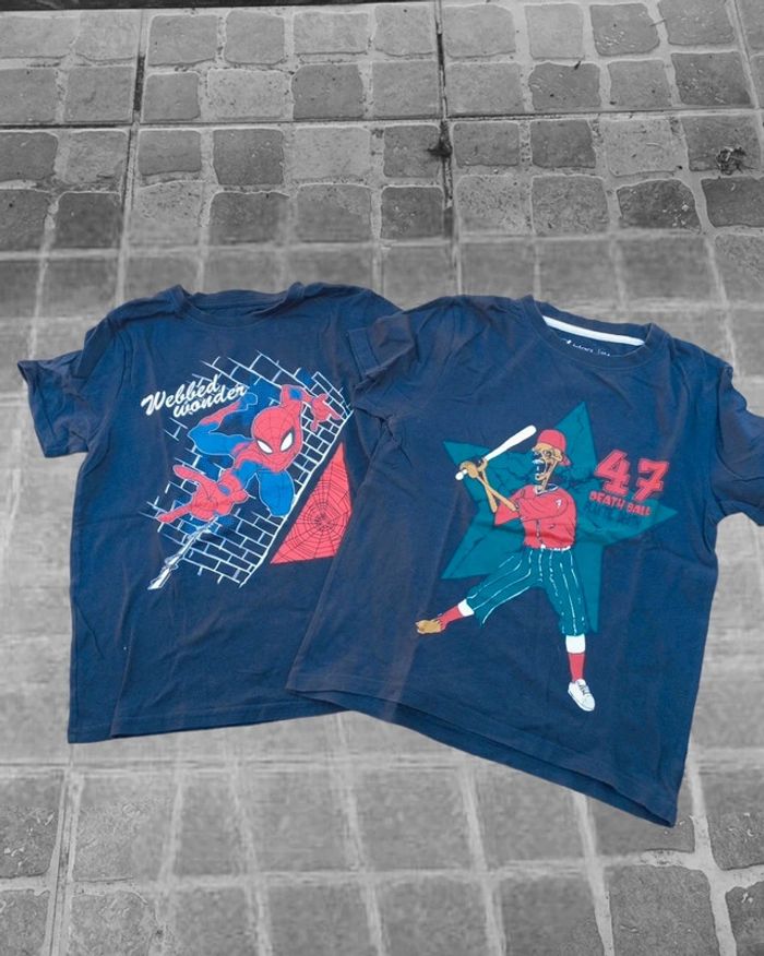 Lot 2 tee-shirt spiderman