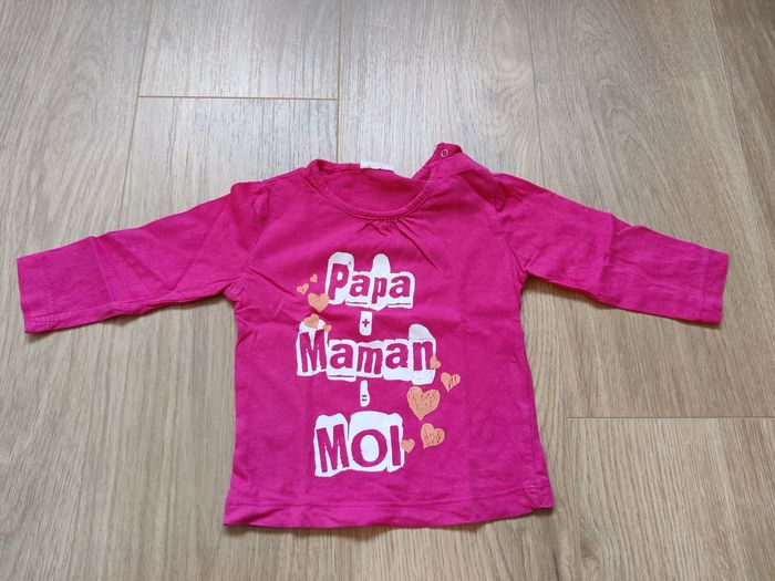 Lot t-shirts manches longues 12 mois fille - photo numéro 6