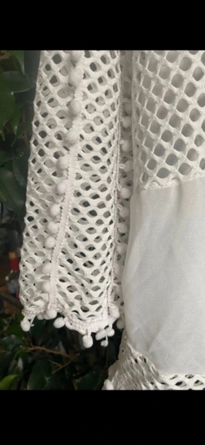 Chemisier blanc ajouré, taille XL - photo numéro 6