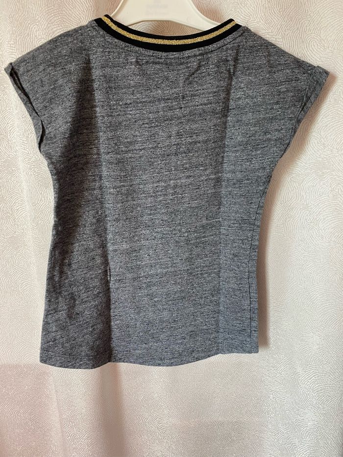 T-shirt gris chiné ananas pailleté doré 6 ans Punkdiz - photo numéro 4