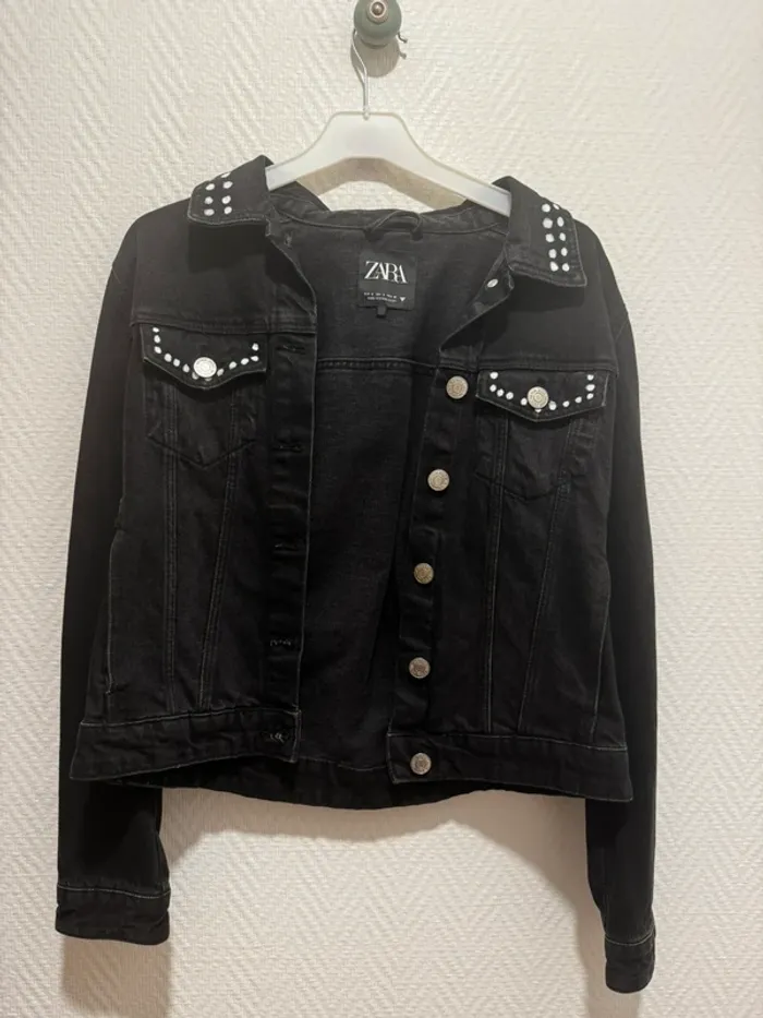Veste en jeans noir