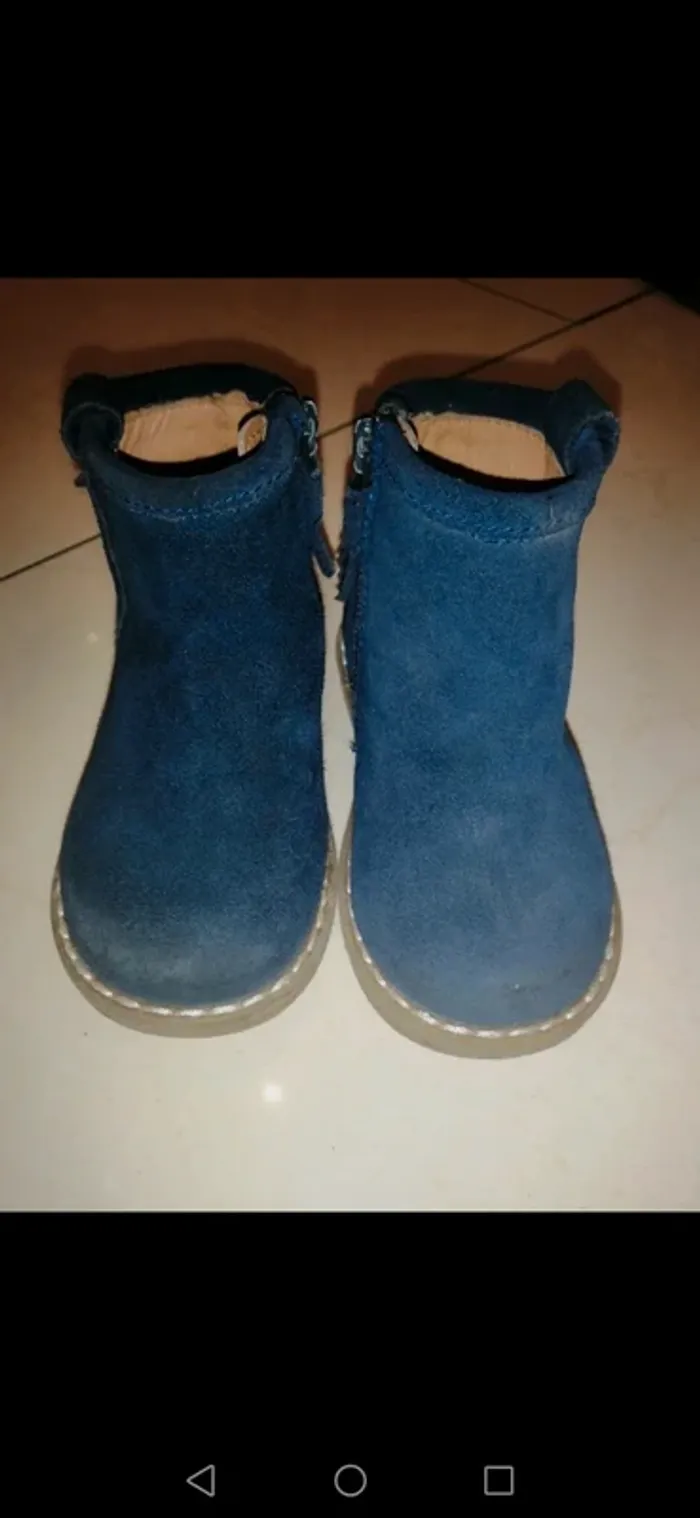 Bottines bleues fille vertbaudet avec motif fleurs - photo numéro 3