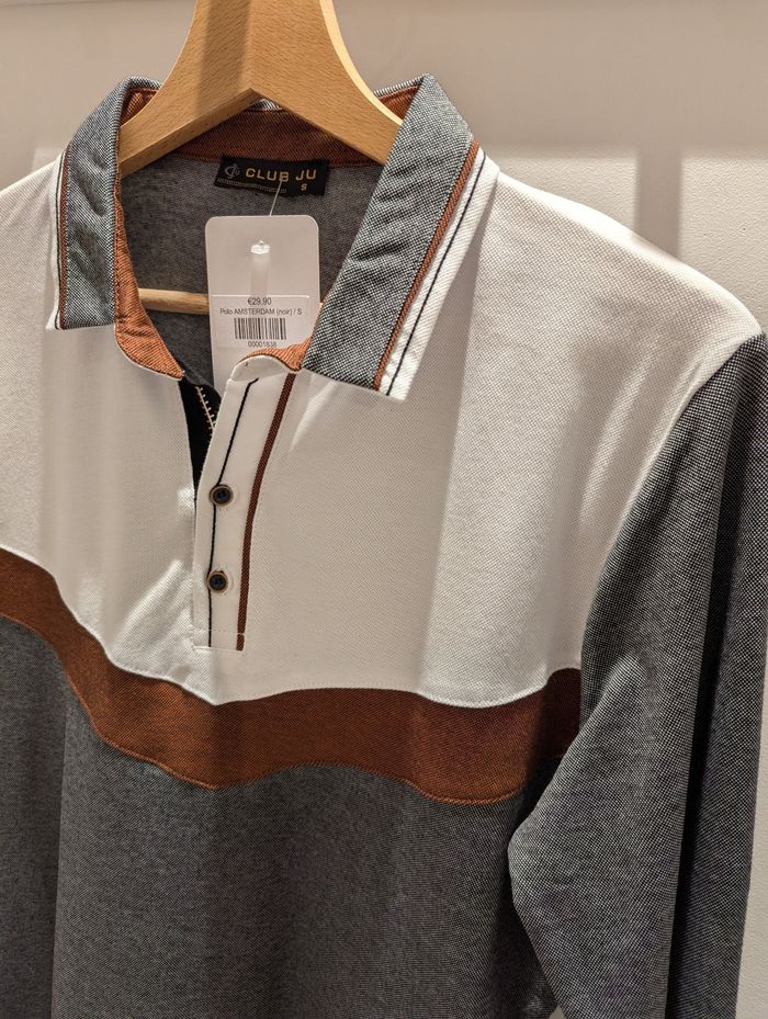 Polo manches longues Amsterdam gris Taille S (taille petit) - photo numéro 2