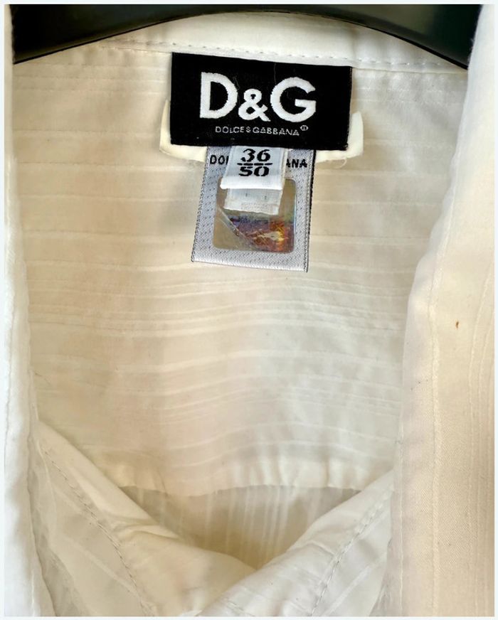Chemise Dolce & Gabbana blanche à rayures L très bon état - photo numéro 8