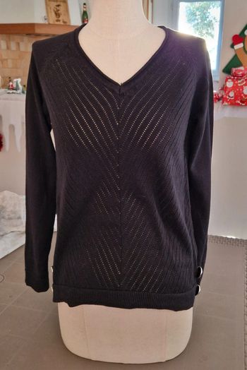 Pull Anne Weyburn noir ajouré