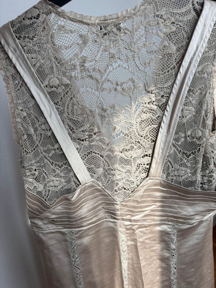 Robe beige dentelle Infinitif Paris - Taille 44 - photo numéro 3