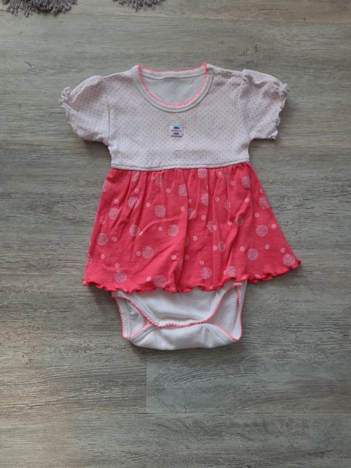 Robe body rose et blanc Absorba