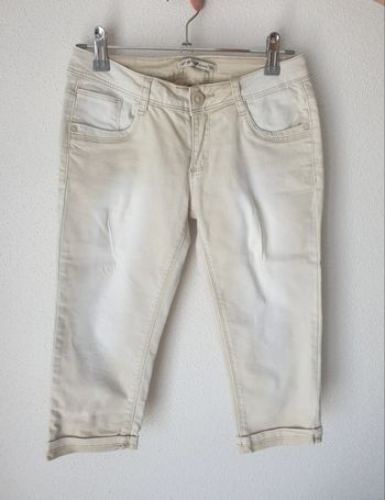 Pantacourt jean beige