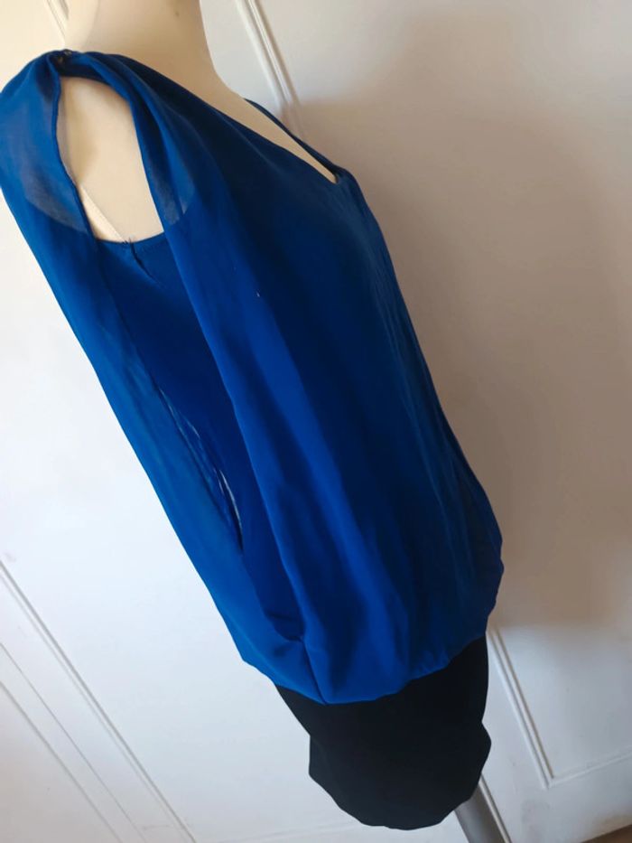 💎robe 👗 Pimkie t xs 34 s 36 noir bleu indigo avec voile confort été tendance - photo numéro 9