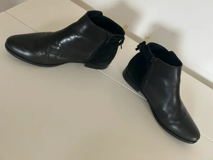 Bottines noires en véritable cuir, femme, pointure 36 - photo numéro 4