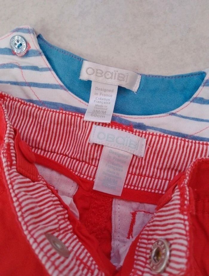Ensemble bermuda t-shirt garçon 3 mois Obaïbi - photo numéro 6
