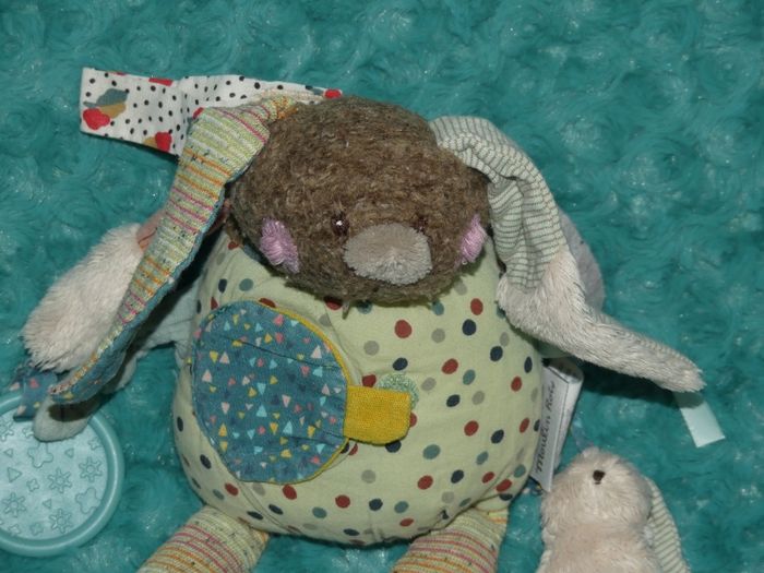 Doudou plat lapin éveil Moulin roty jolis trop beaux 🐰tbe - photo numéro 2